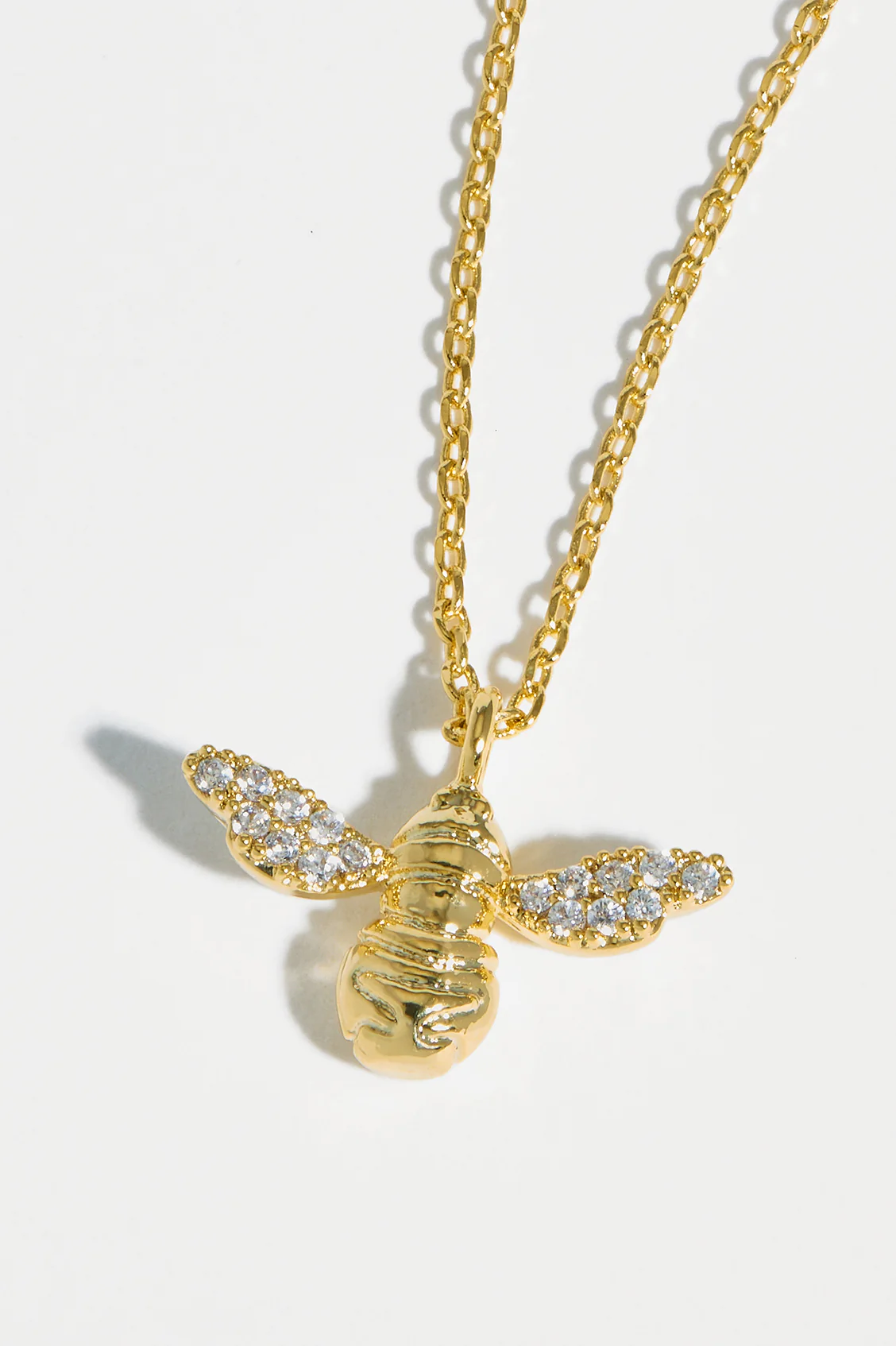 CZ Bee Charm Pendant Necklace - Image 5