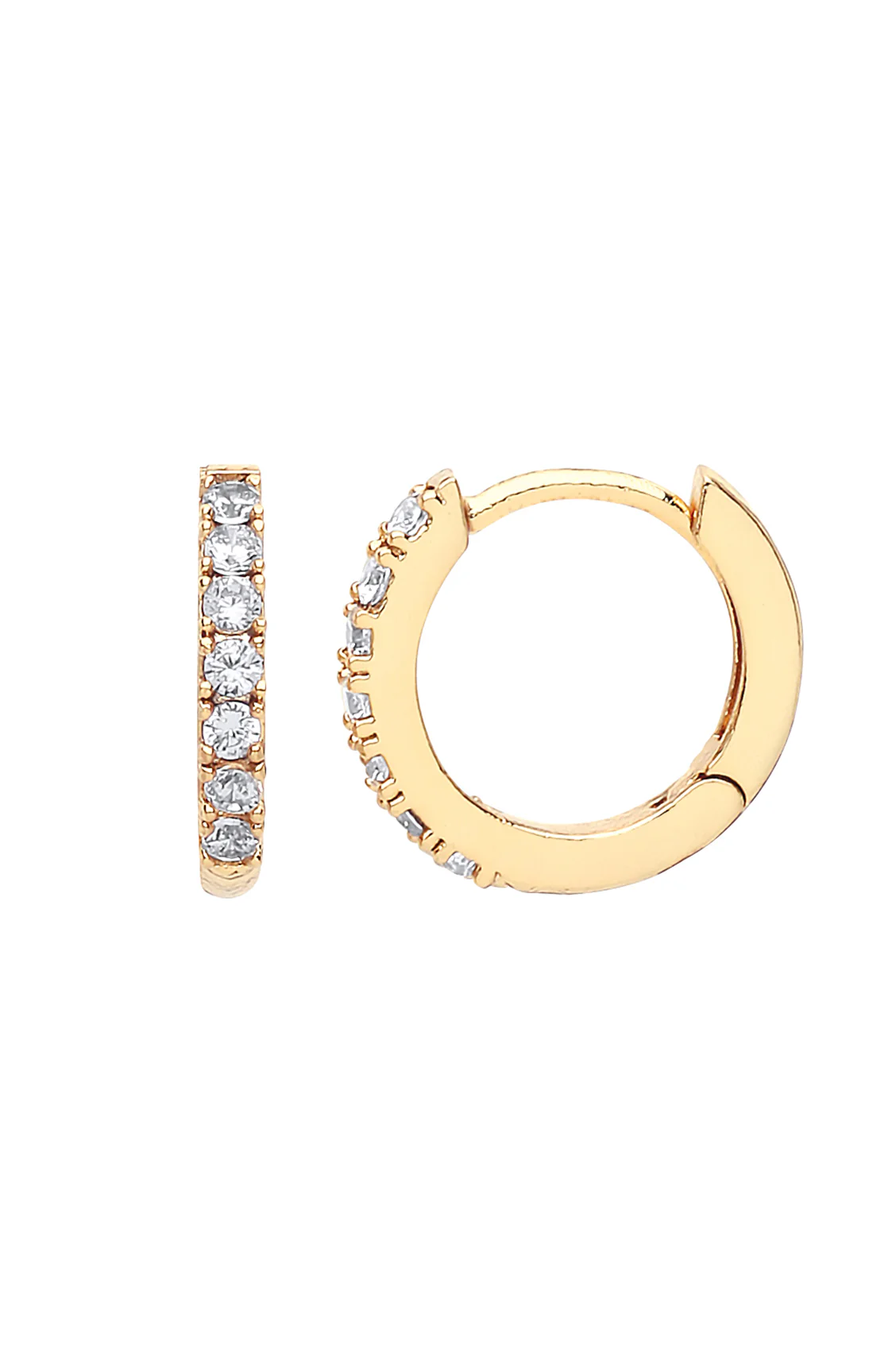 Hoop Earrings with White CZ - Image 3